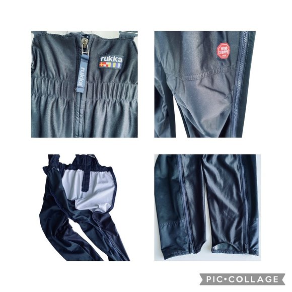 Rukka Motor Bike Bib Pants Sz 28x28 Zip Off Wind Stopper Navy Blue S Vintage - Picture 10 of 14